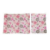 Poppenbed met accessoires - Roze bloemen - 52,5 x 30,5 x 32 cm