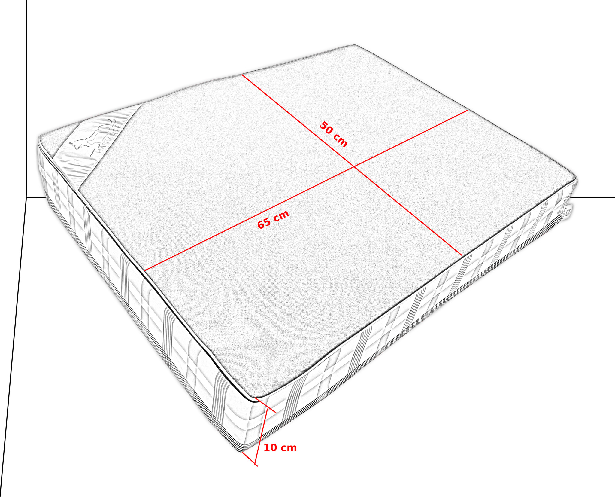 Hondenkussen - hondenmatras - 65x50x10 cm - waterdicht - blauw