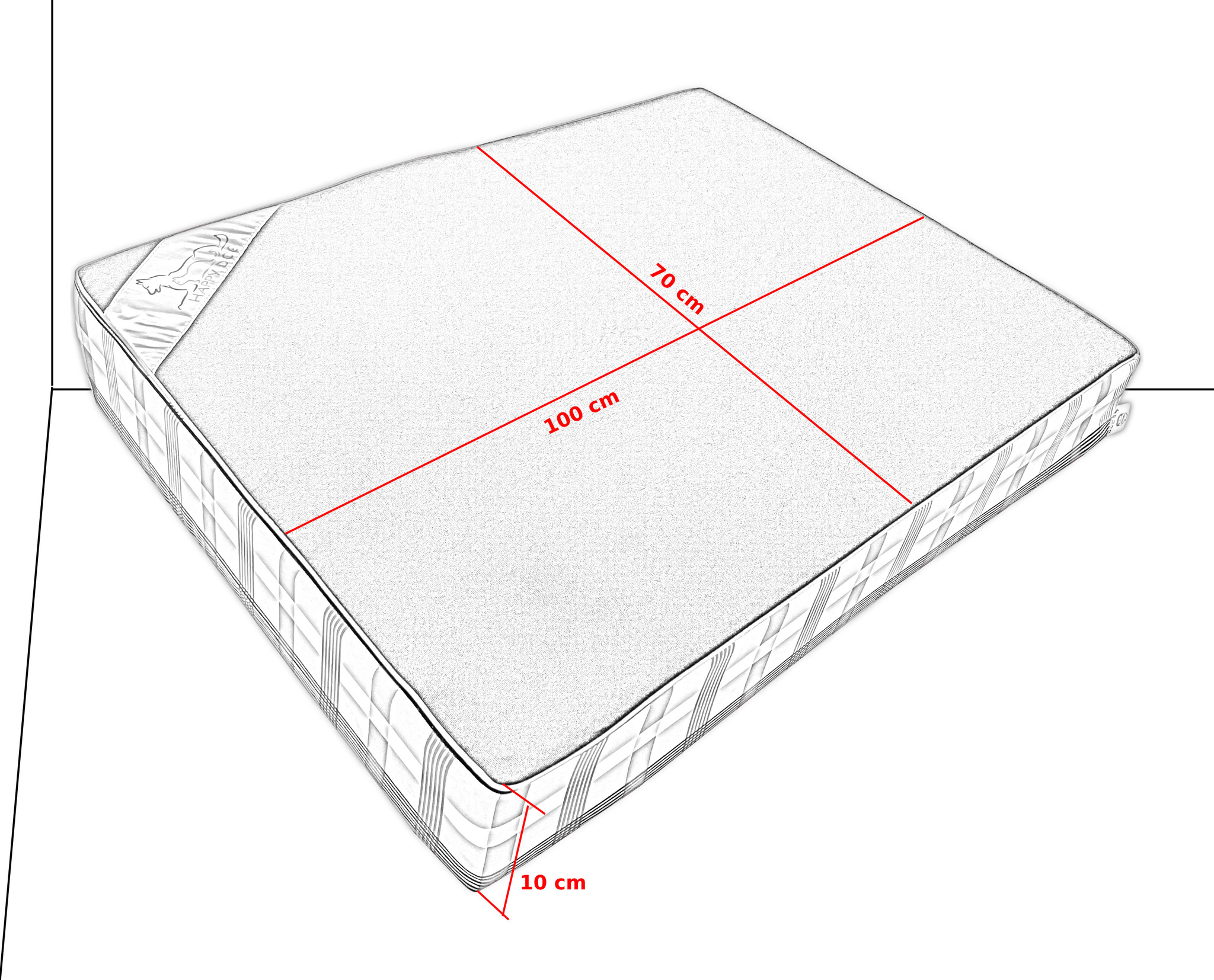 Hondenkussen - hondenmatras - 100x70x10 cm - waterdicht - grijs