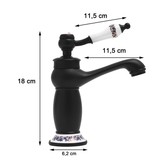 Wastafelkraan - zwart - retro - 11,5x18 cm - eengreeps