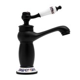 Wastafelkraan - zwart - retro - 11,5x18 cm - eengreeps