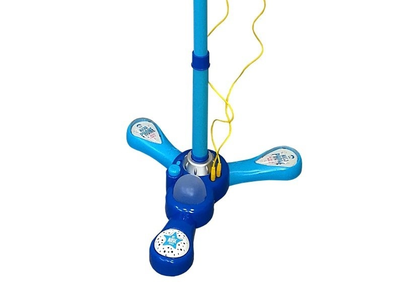 Kinder karaoke set - met 2 microfoons - met standaard - blauw