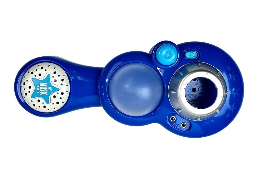 Kinder karaoke set - met 2 microfoons - met standaard - blauw