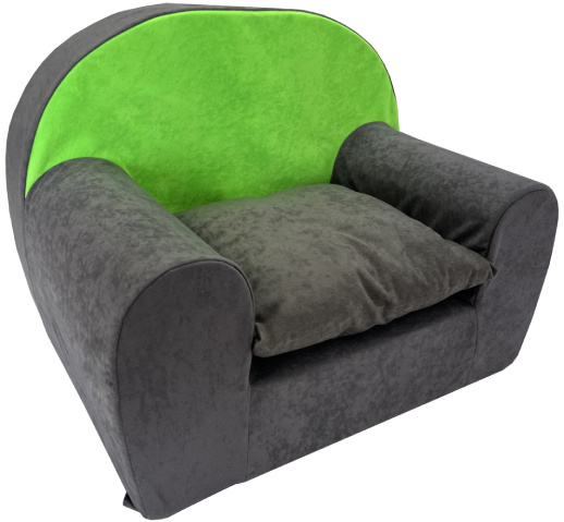 Kinderfauteuil - peuterstoel - 60x40x45 cm - grijs groen