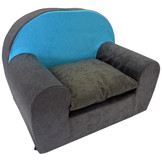 Kinderfauteuil - peuterstoel - 60x40x45 cm - grijs blauw