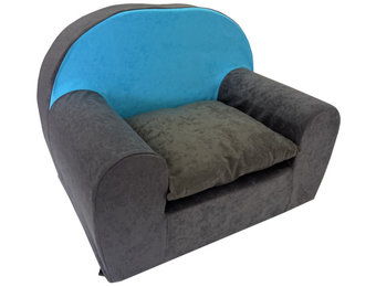 Kinderfauteuil - peuterstoel - 60x40x45 cm - grijs blauw