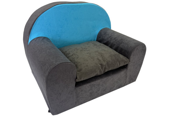 Kinderfauteuil - peuterstoel - 60x40x45 cm - grijs blauw