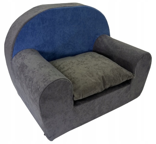 Kinderfauteuil - peuterstoel - 60x40x45 cm - grijs donkerblauw
