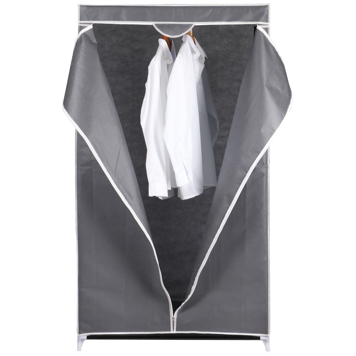 Garderobekast - textiel - donkergrijs - 80x50x160 cm