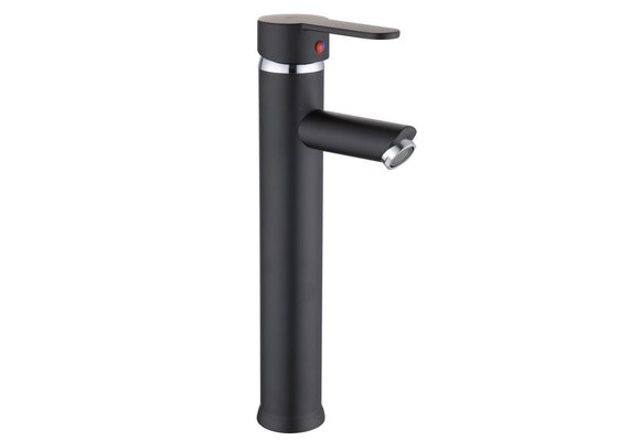 Hoge badkamerkraan - wastafelkraan - 31 cm hoog - zwart