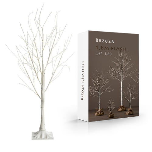 Kunstboom - lichtboom - 180 cm - 144 LEDS - flash - wit