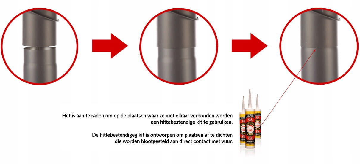 Hittebestendige kit - tot 1500 graden - zwart