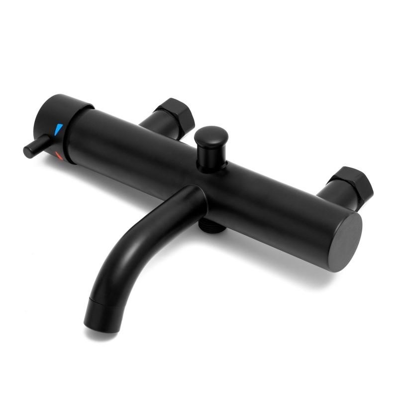 Badkraan - met handdouche - mat zwart - wandmontage