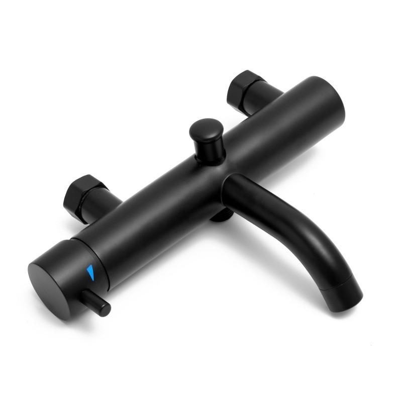 Badkraan - met handdouche - mat zwart - wandmontage