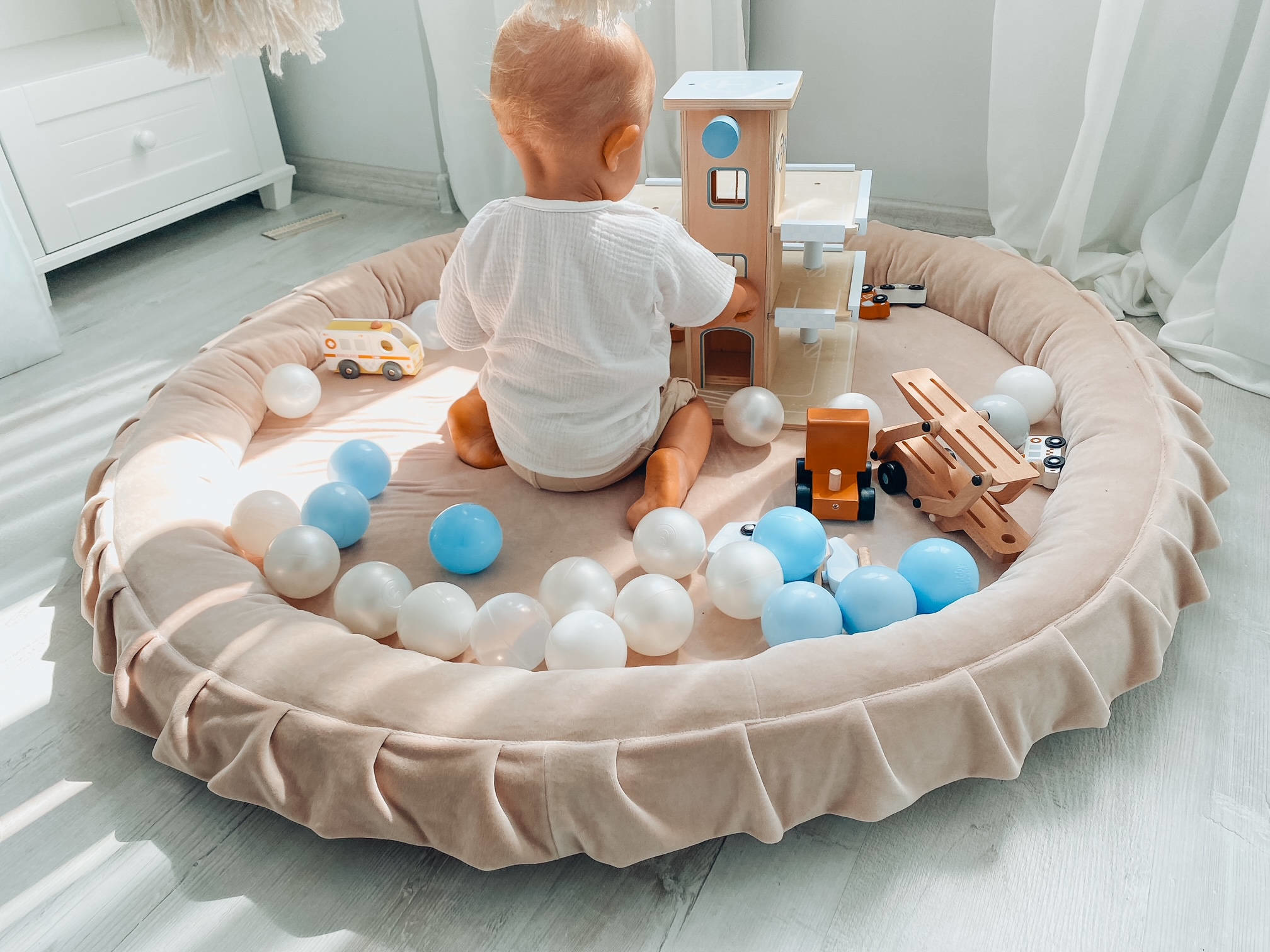 Speelnest - speelkleed baby - velvet - 120 cm - terracotta