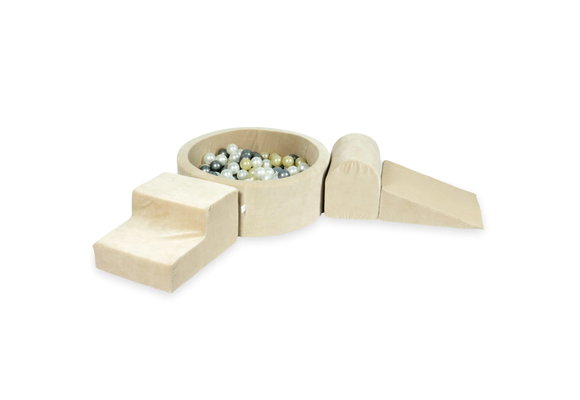 Foam speelset - 4-delig - met ballenbak en 200 ballen - beige