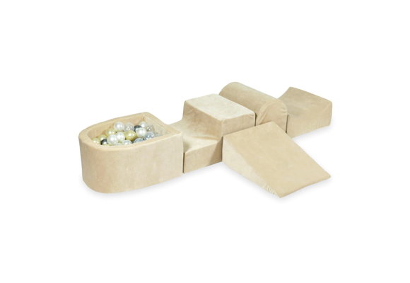 Foam speelset - 5-delig - met ballenbak en 100 ballen - beige