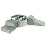 Foam speelset - 4-delig - met ballenbak en 200 ballen - grijs