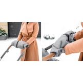 Handwarmers kinderwagen - buggy handschoenen - grijs - 50 x 21 cm