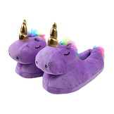 Eenhoorn pantoffels - paars – universele maat 36 – 41 – sloffen