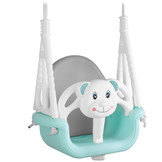 Babyschommel - beer thema - max. 30 kg - turquoise wit - verstelbaar