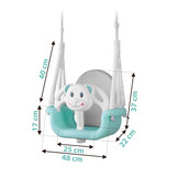 Babyschommel - beer thema - max. 30 kg - turquoise wit - verstelbaar