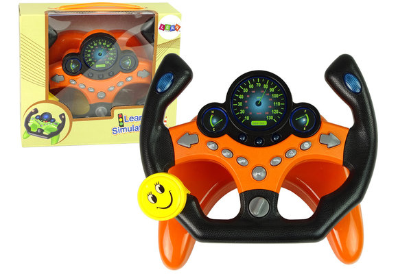 Speelgoed stuur - interactief - 24 x 19 x 6 cm - oranje