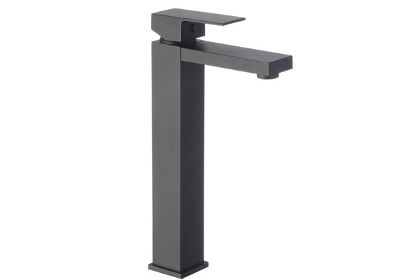 Hoge wastafelkraan - staande badkamerkraan - zwart