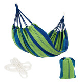 Hangmat 2 persoons - 185 x 150 cm - blauw groen gestreept