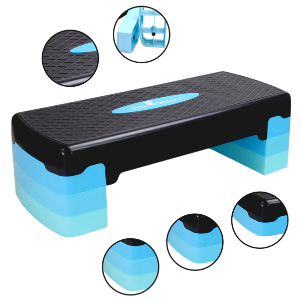Aerobic step  blauw - 3 hoogte standen - 67x27 cm