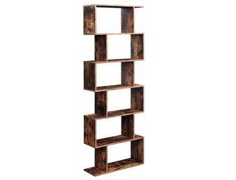 Boekenkast - 6 niveaus - vintage bruin