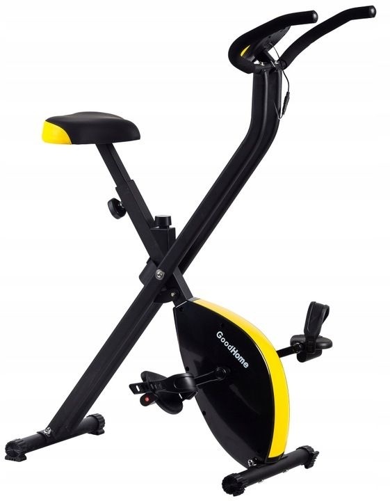 Opvouwbare hometrainer - met computer - zwart geel