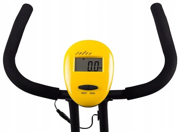 Opvouwbare hometrainer - met computer - zwart geel