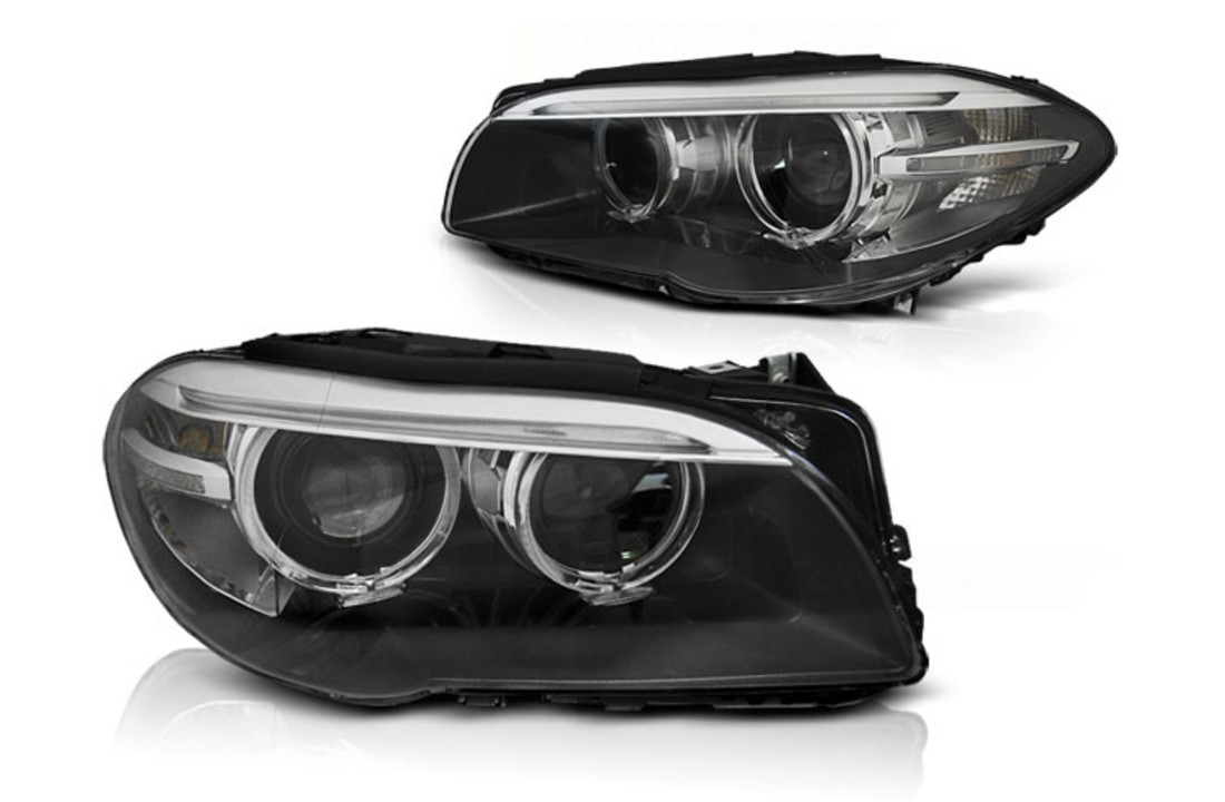 Koplampen Xenon geschikt voor BMW F10 F11 10-07 13 AE - LED - zwart - DRL