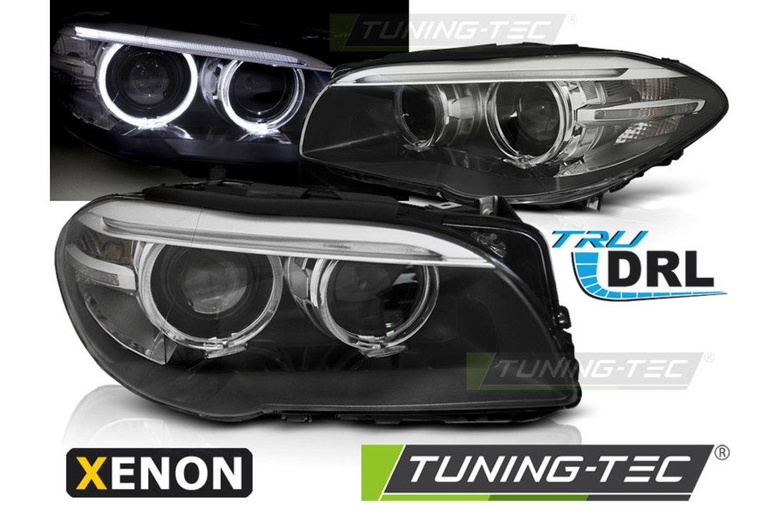 Koplampen Xenon geschikt voor BMW F10 F11 10-07 13 AE - LED - zwart - DRL