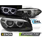 Koplampen Xenon BMW F10 F11 10-07 13 AE - LED - zwart - DRL