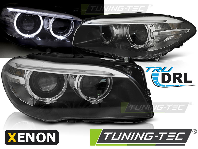 Koplampen Xenon BMW F10 F11 10-07 13 AE - LED - zwart - DRL