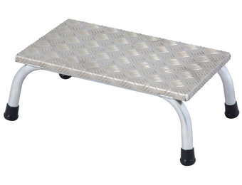 Opstapje - Opstap kruk - aluminium - 59x36x20 cm - zilver