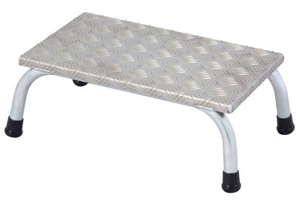 Opstapje - Opstap kruk - aluminium - 59x36x20 cm - zilver