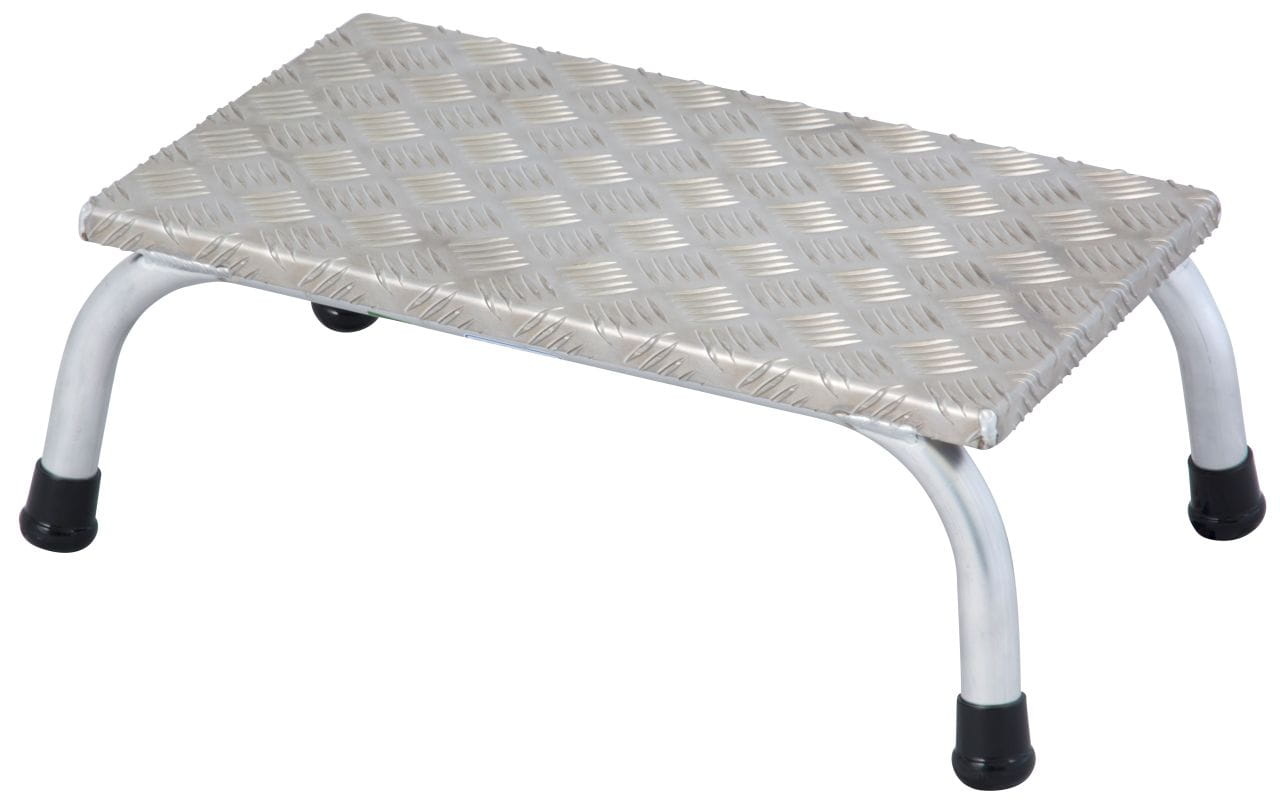 Opstapje - Opstap kruk - aluminium - 59x36x20 cm - zilver