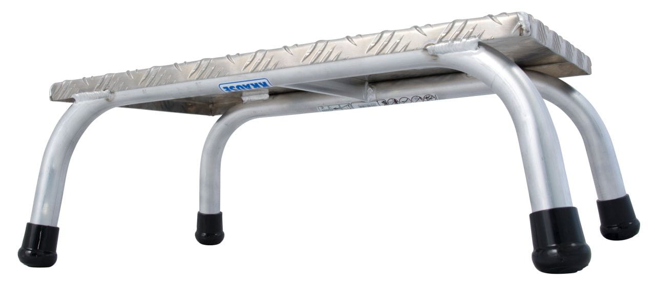 Opstapje - Opstap kruk - aluminium - 59x36x20 cm - zilver