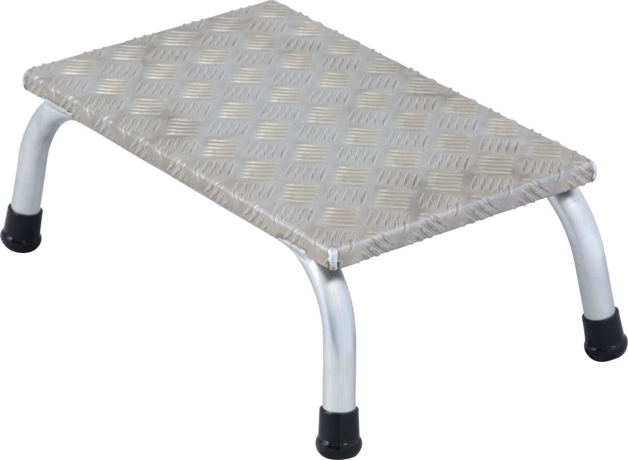 Opstapje - Opstap kruk - aluminium - 59x36x20 cm - zilver