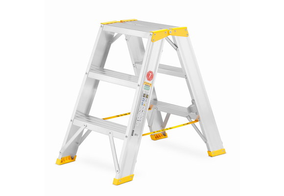 Huishoudtrap - 2x 3 treden - aluminium - werkhoogte 273 cm