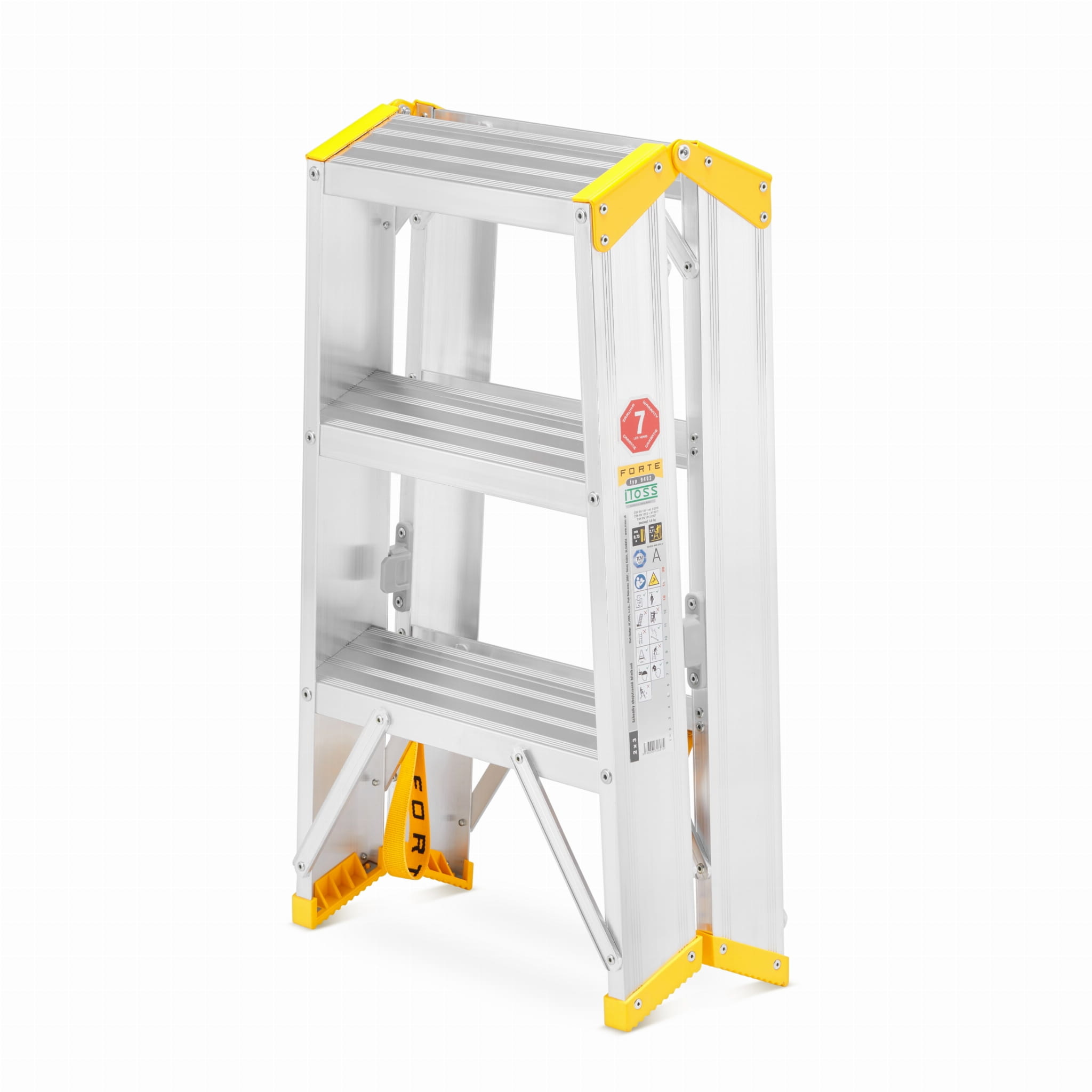 Huishoudtrap - 2x 3 treden - aluminium - werkhoogte 273 cm