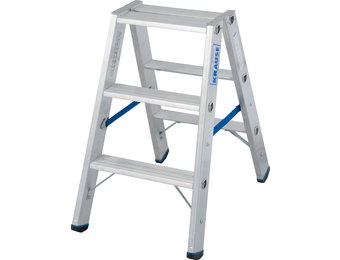 Huishoudtrap - 2x 3 treden - aluminium - werkhoogte 225 cm