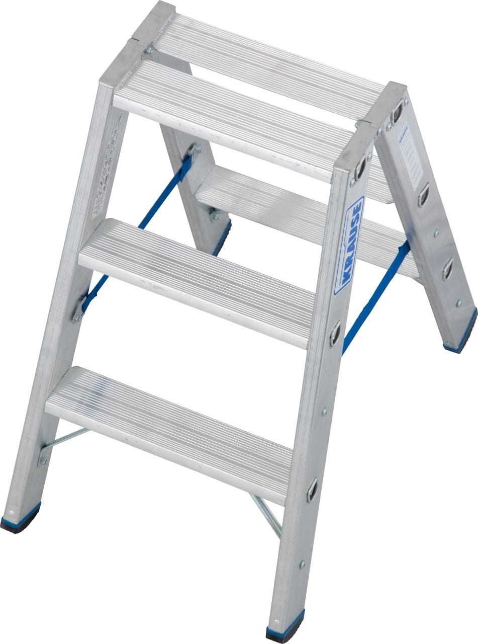 Huishoudtrap - 2x 3 treden - aluminium - werkhoogte 225 cm