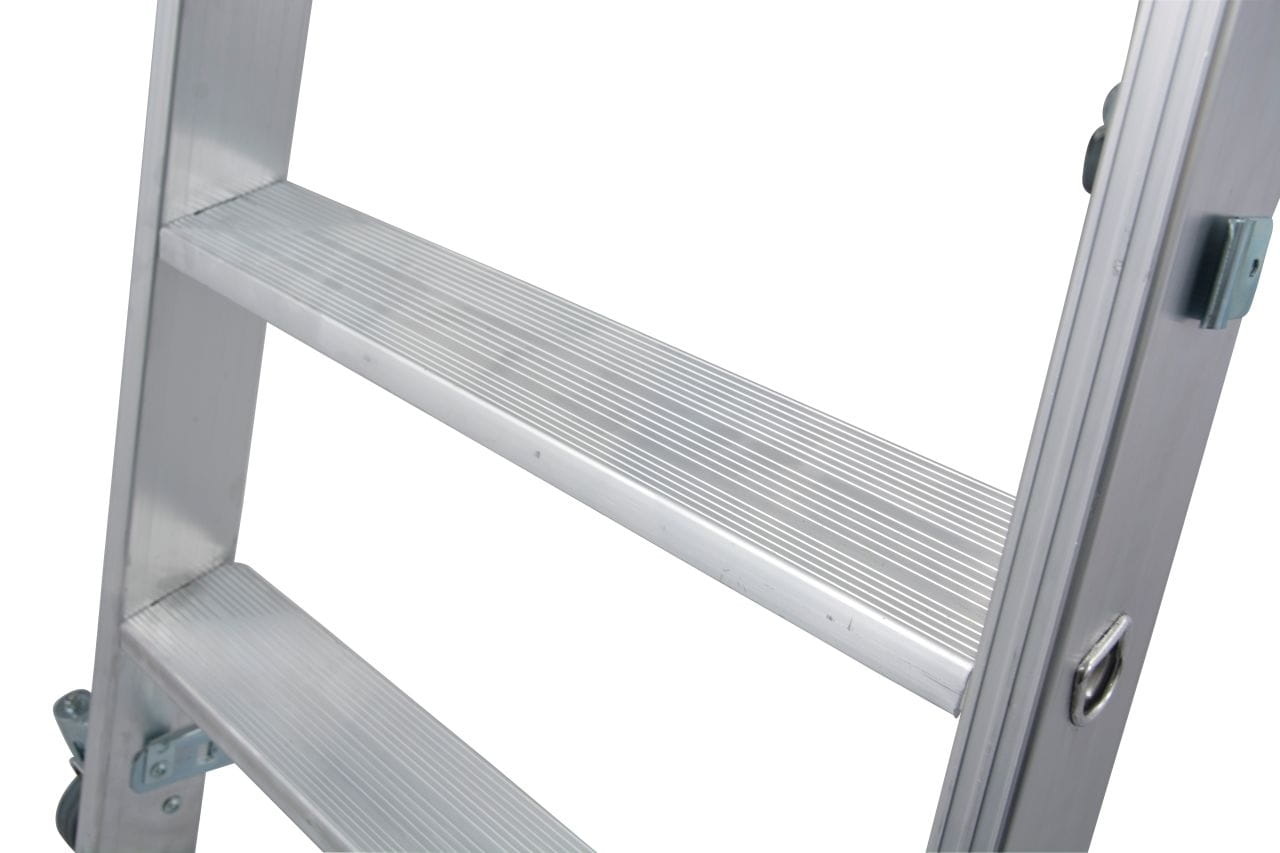 Huishoudtrap - 2x 3 treden - aluminium - werkhoogte 225 cm