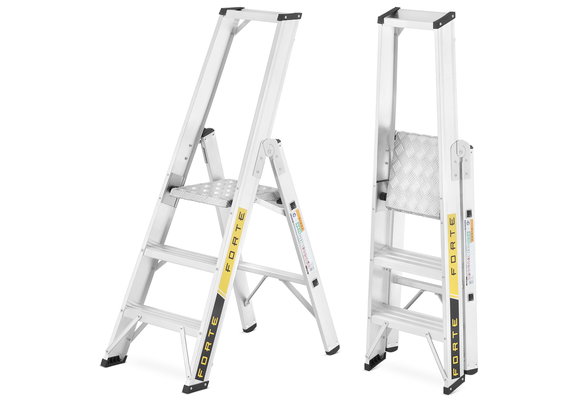 Ladder - huishoudtrap - 3 treden - aluminium - 47,5x75x127 cm