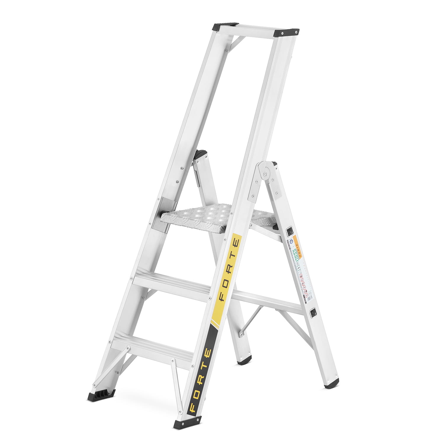 Ladder - huishoudtrap - 3 treden - aluminium - 47,5x75x127 cm