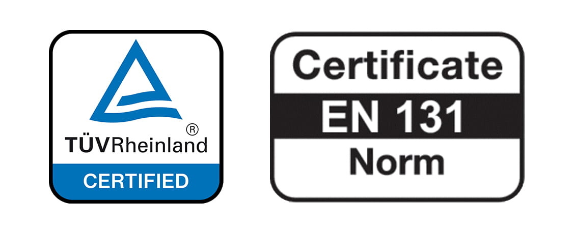 Huishoudtrap - 2x 4 treden - aluminium - werkhoogte 285 cm